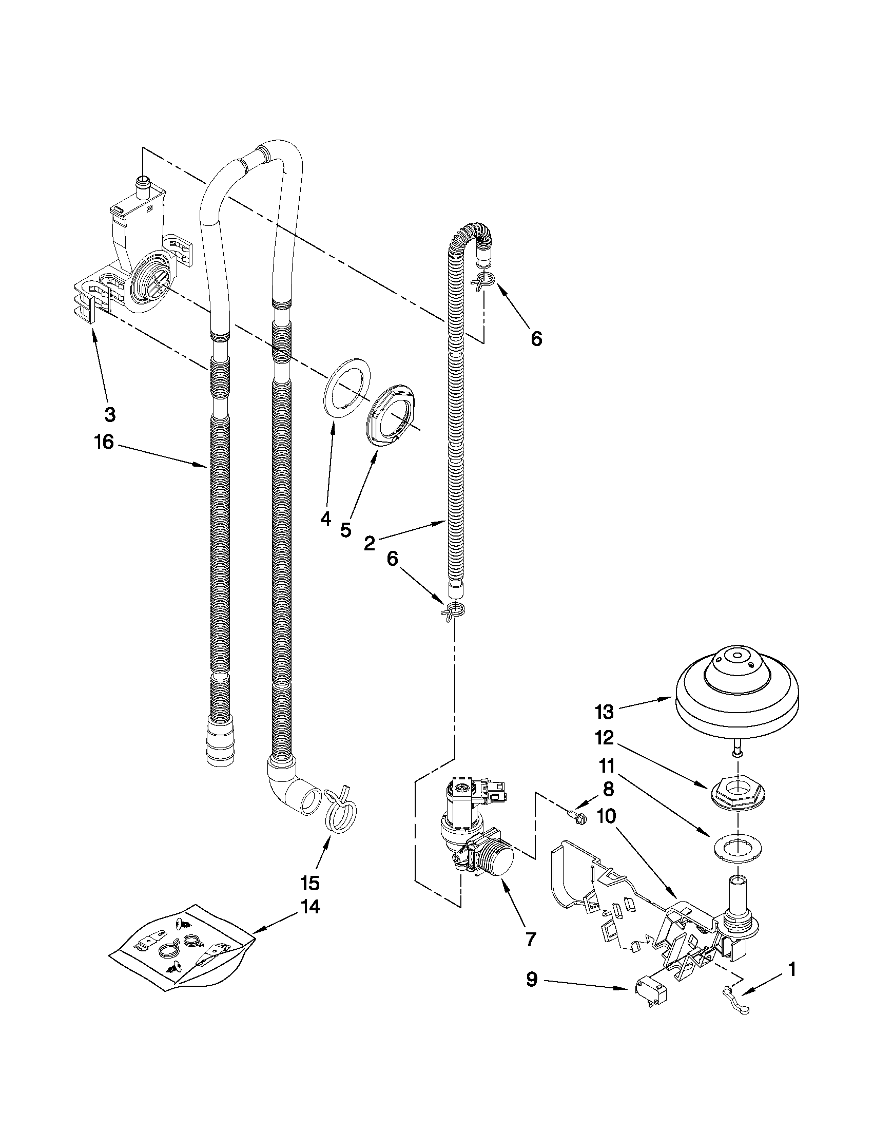Fill, drain and overfill parts
