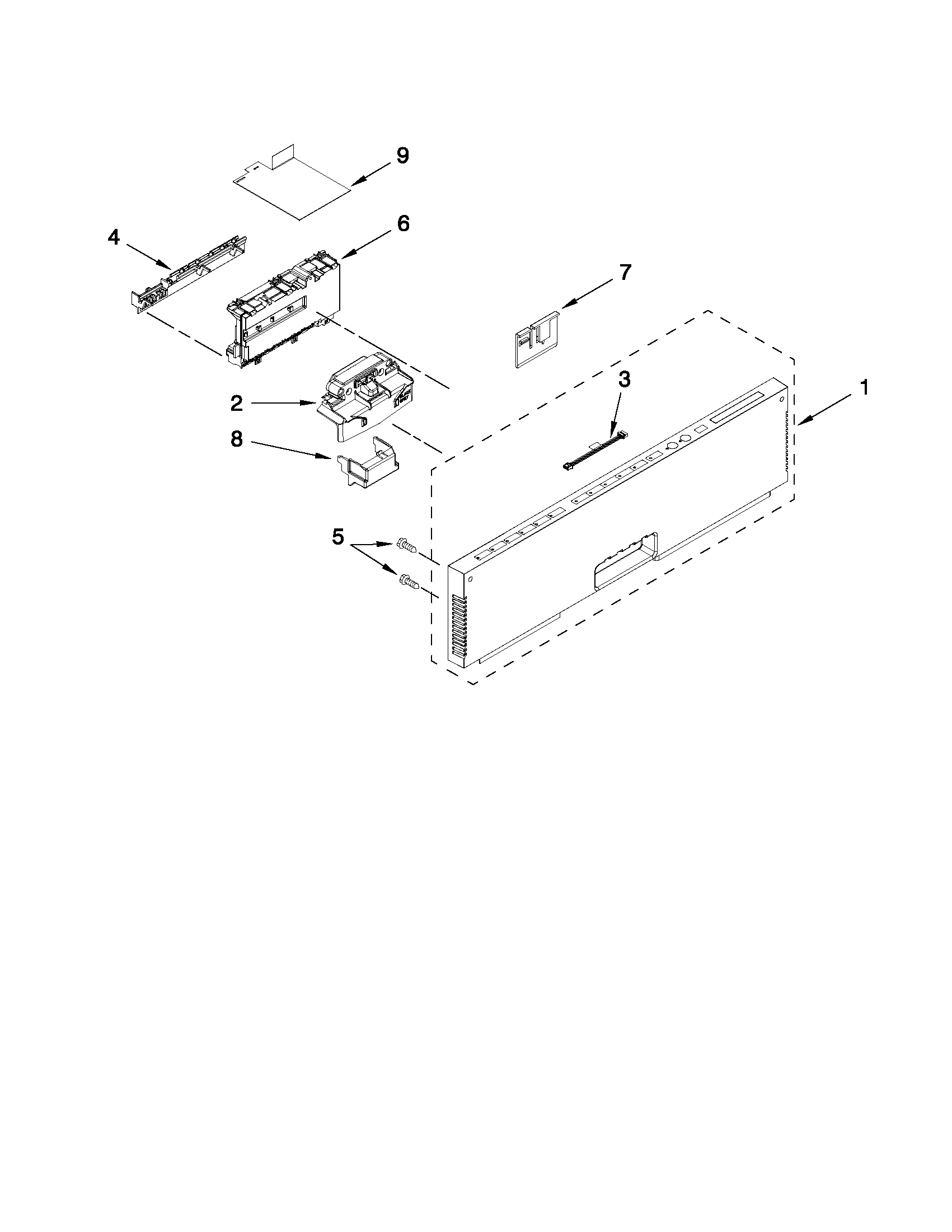 Control panel and latch parts