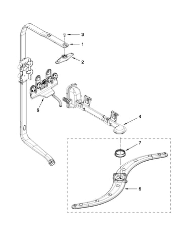 Upper wash and rinse parts