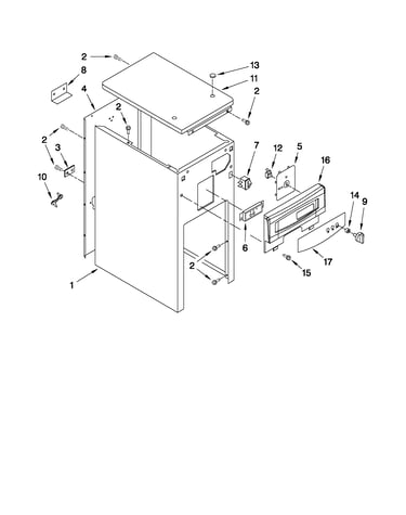 Cabinet and control parts
