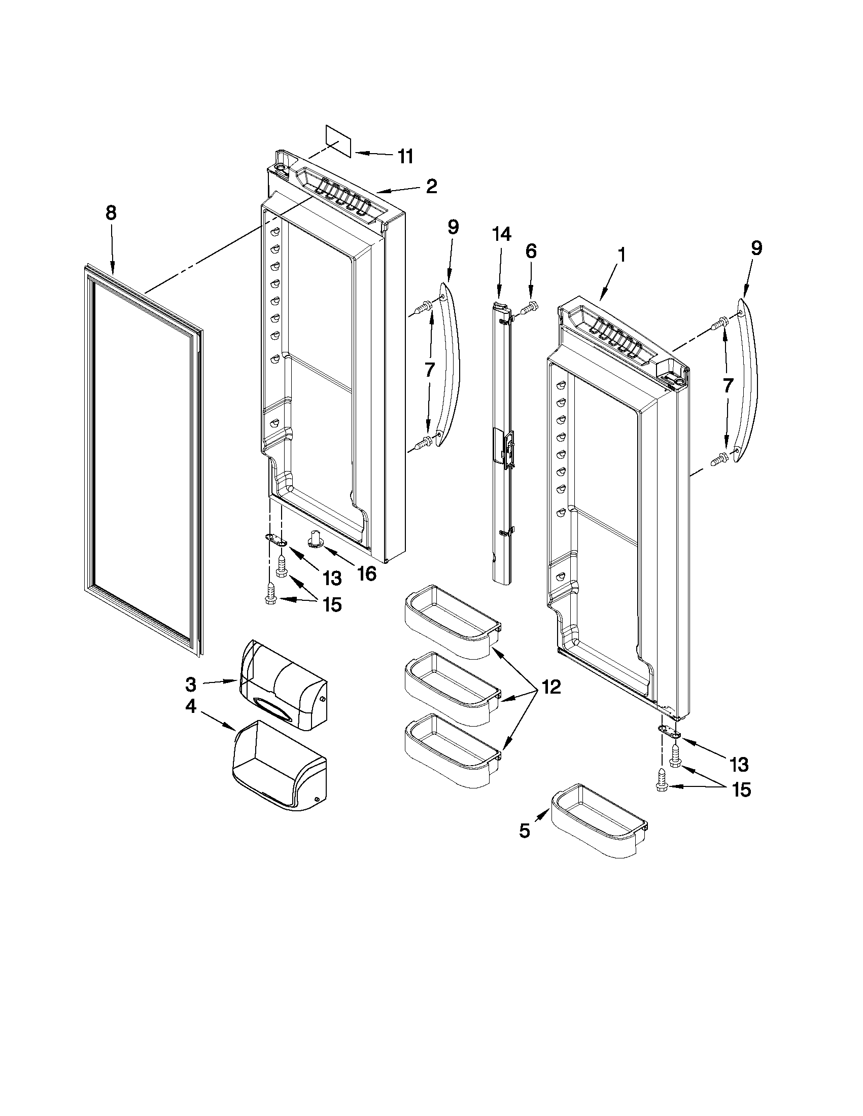 Refrigerator door parts
