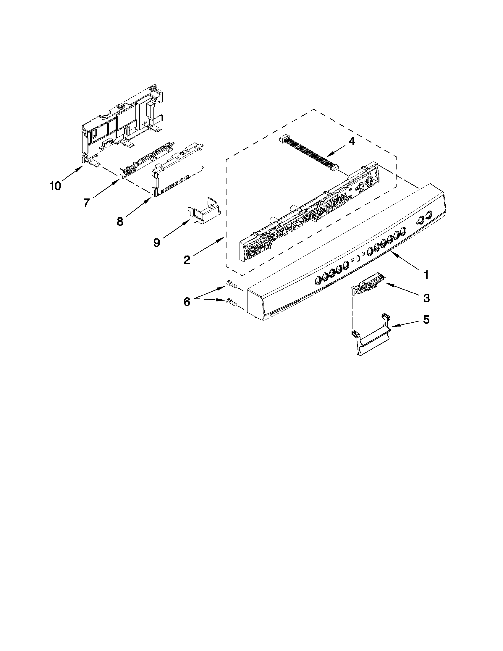 Control panel and latch parts