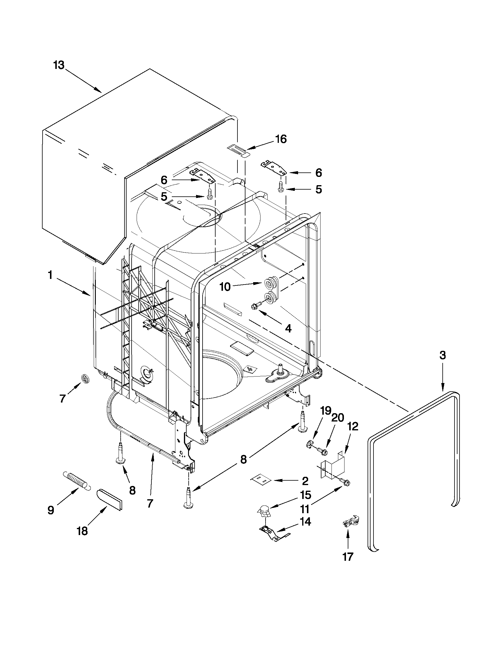 Tub and frame parts