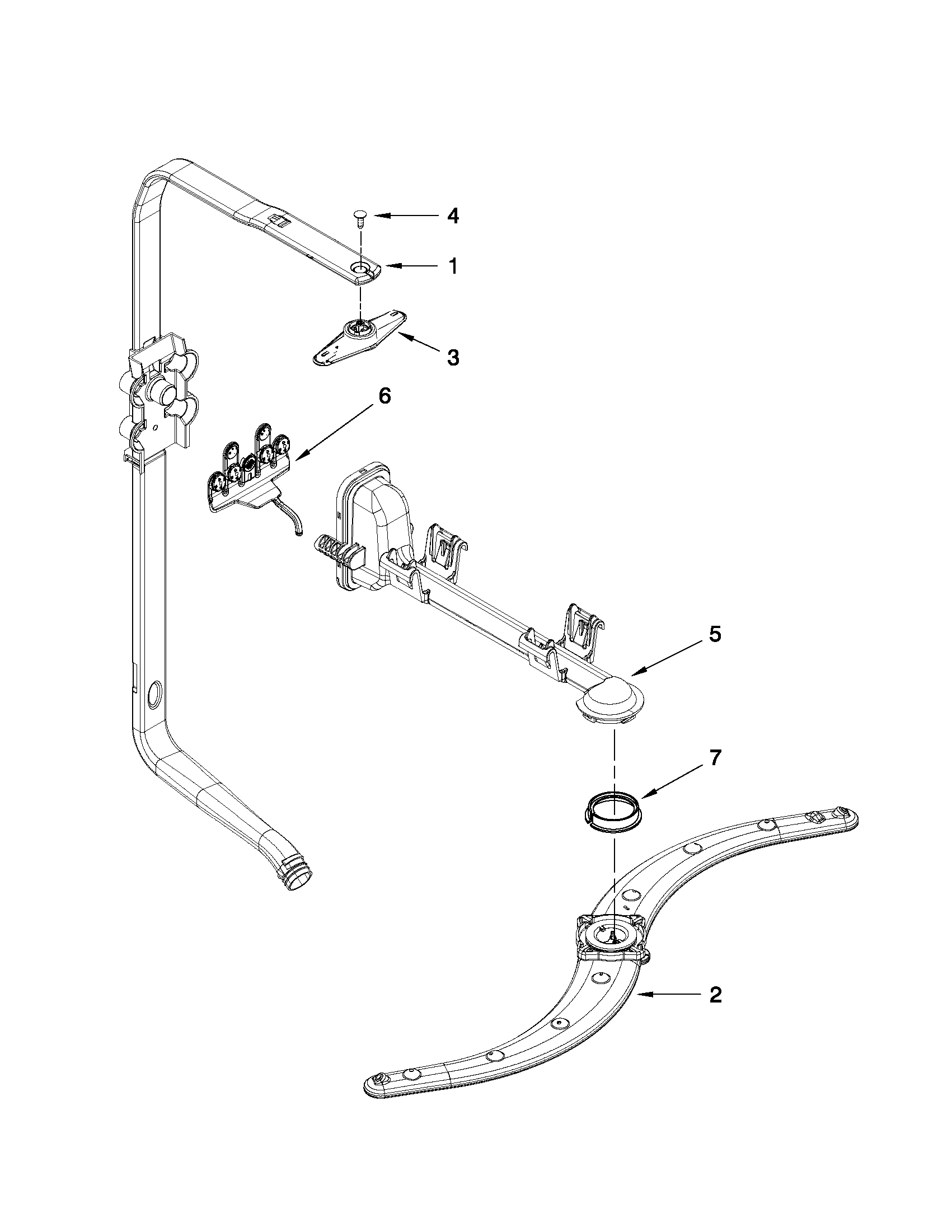 Upper wash and rinse parts