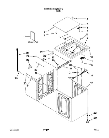 Top and cabinet parts