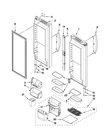 Refrigerator door parts