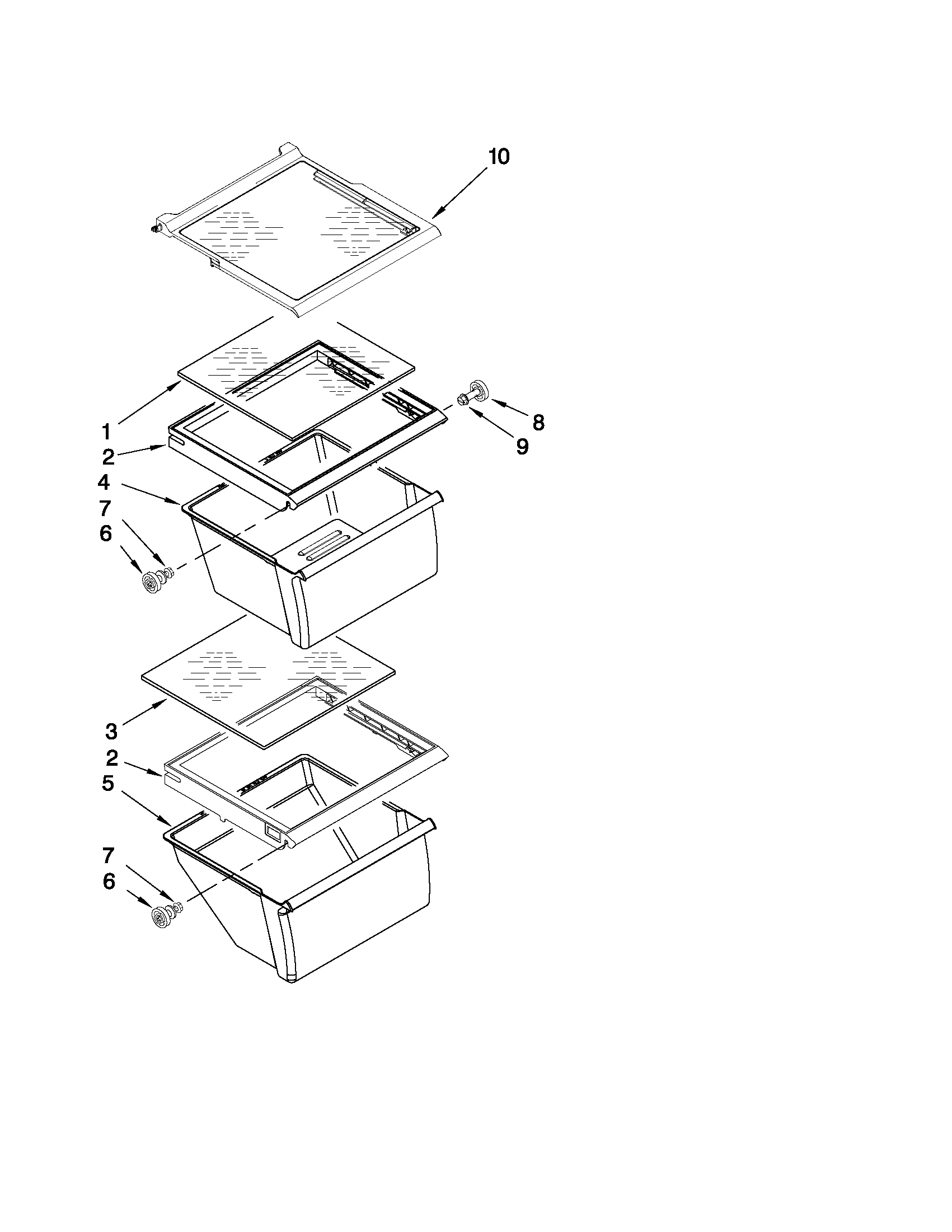 Refrigerator shelf parts