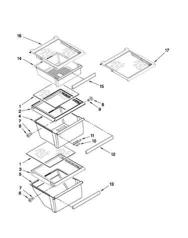 Refrigerator shelf parts