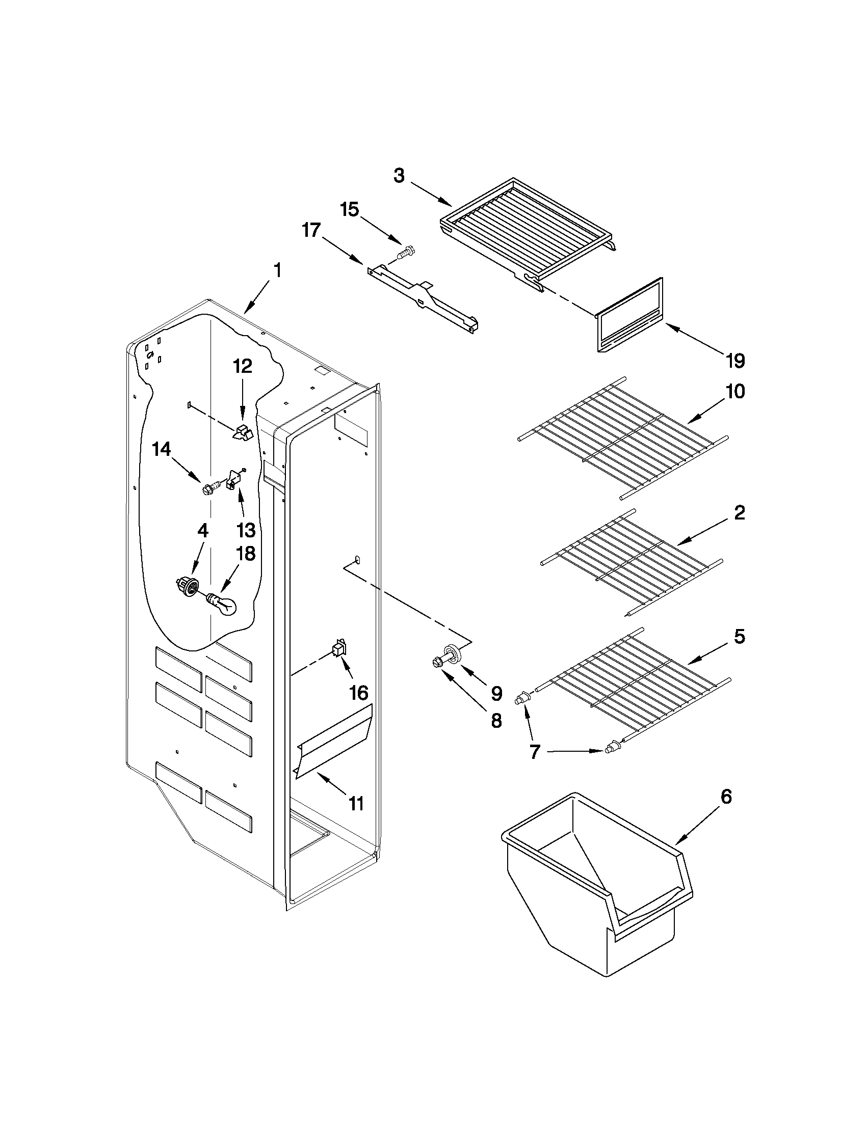 Freezer liner parts