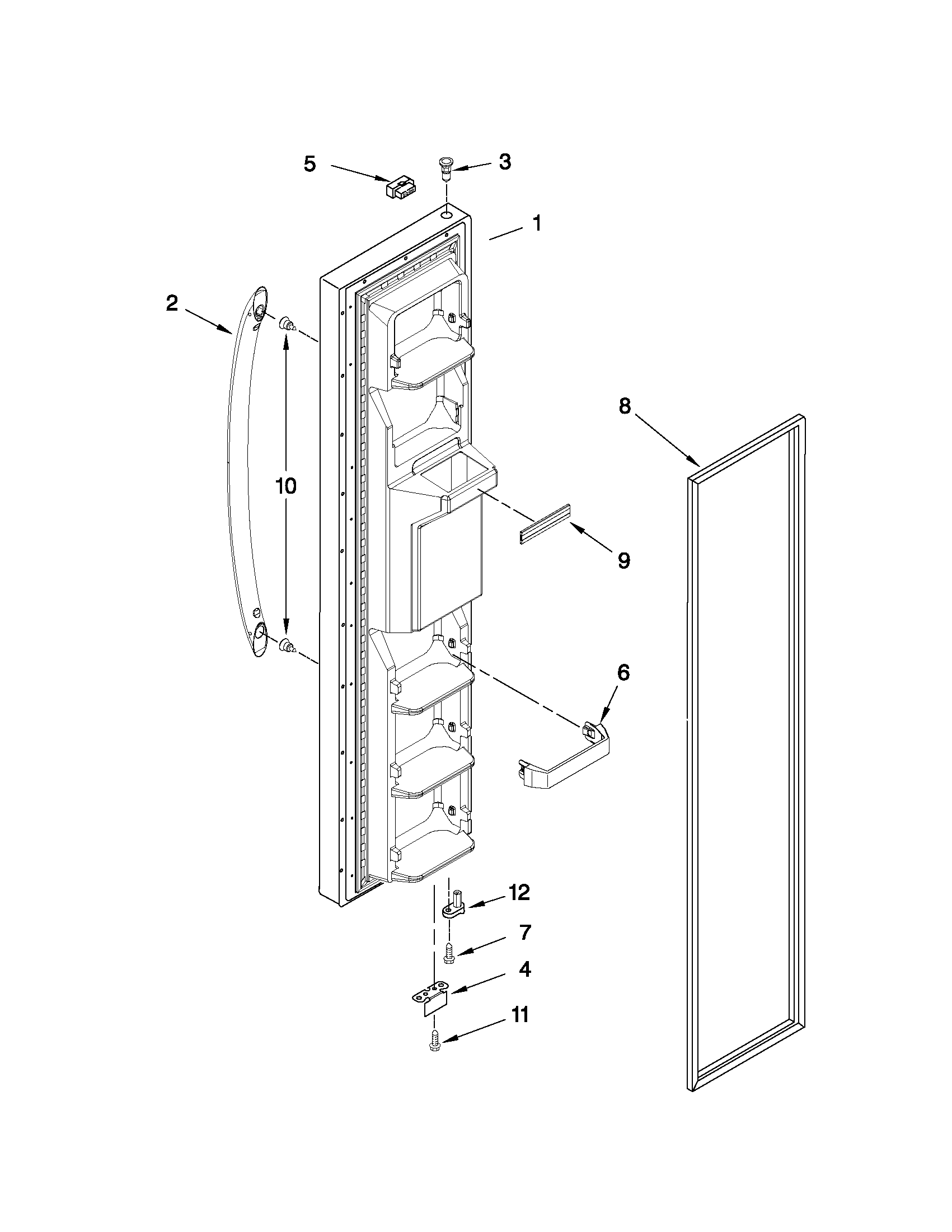 Freezer door parts