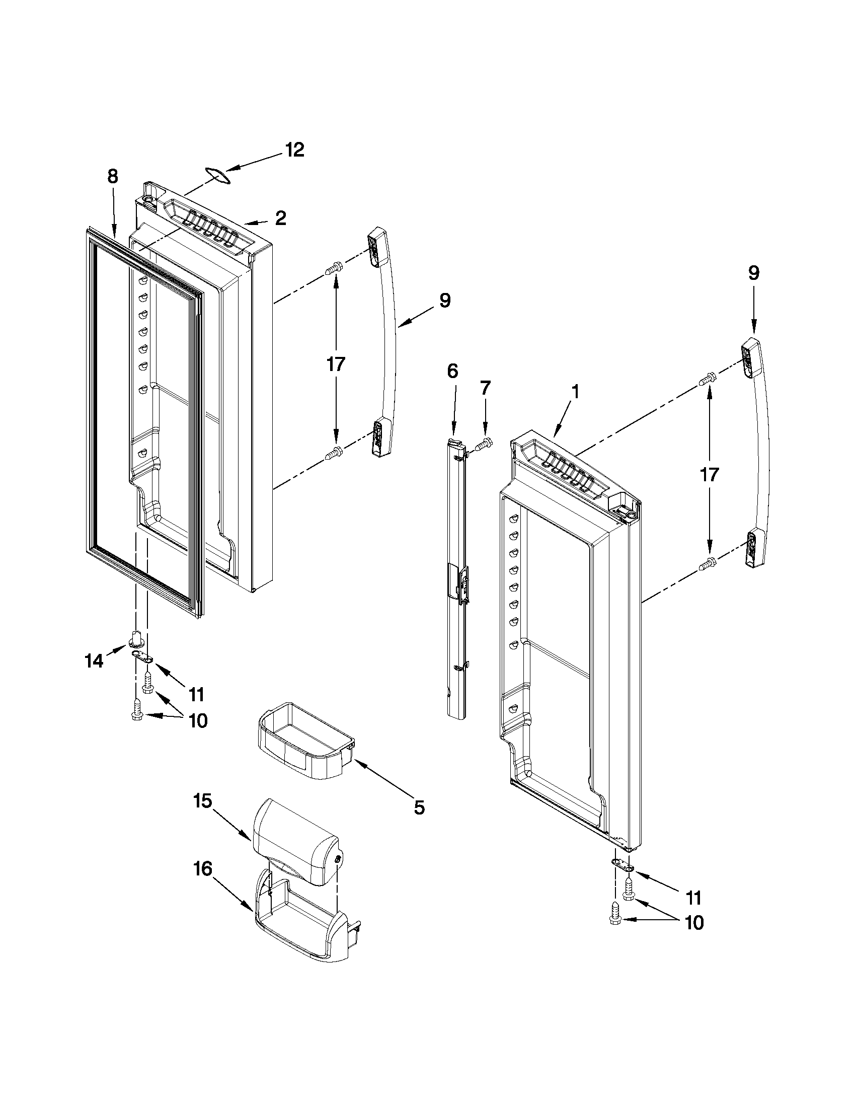 Refrigerator door parts