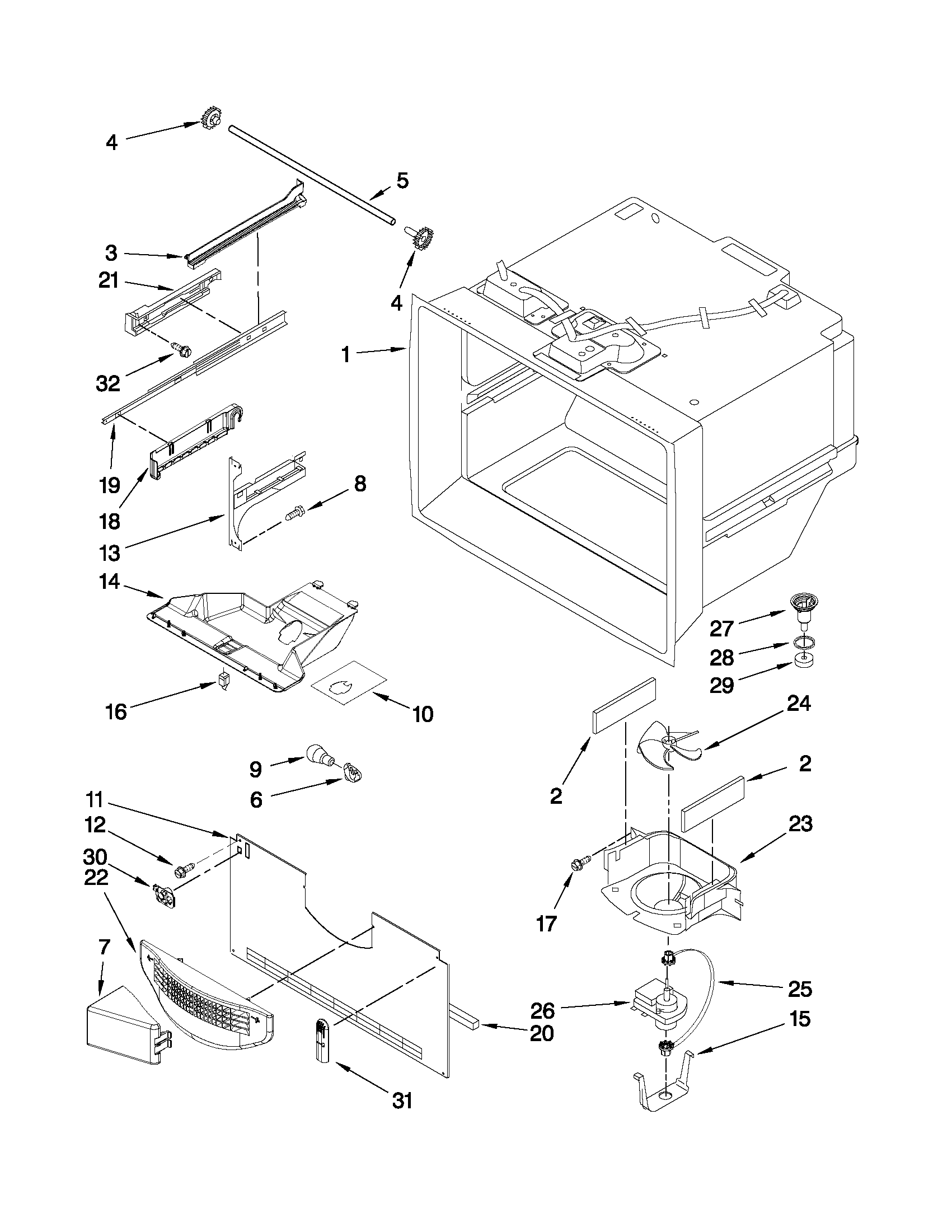 Freezer liner parts