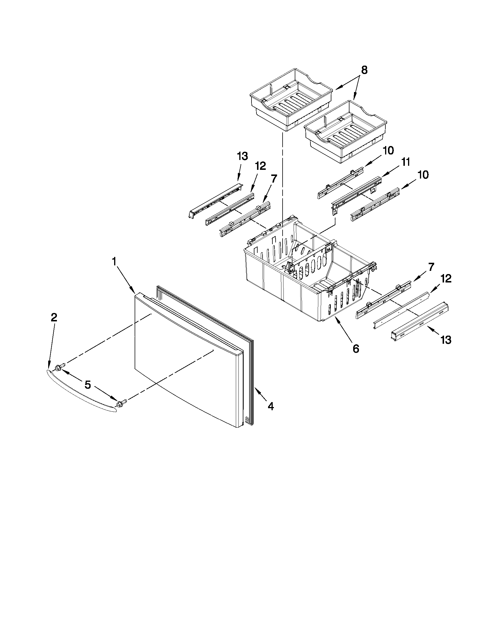 Freezer door parts