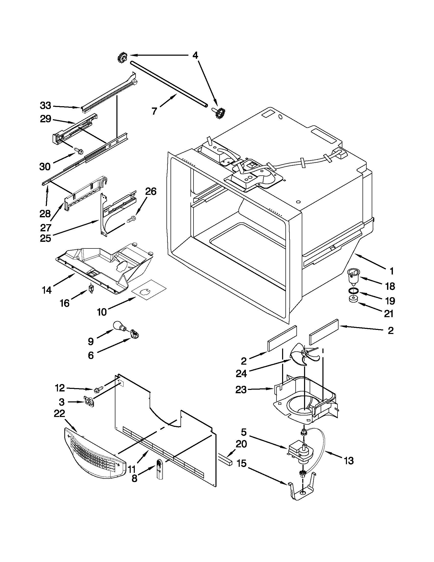 Freezer liner parts