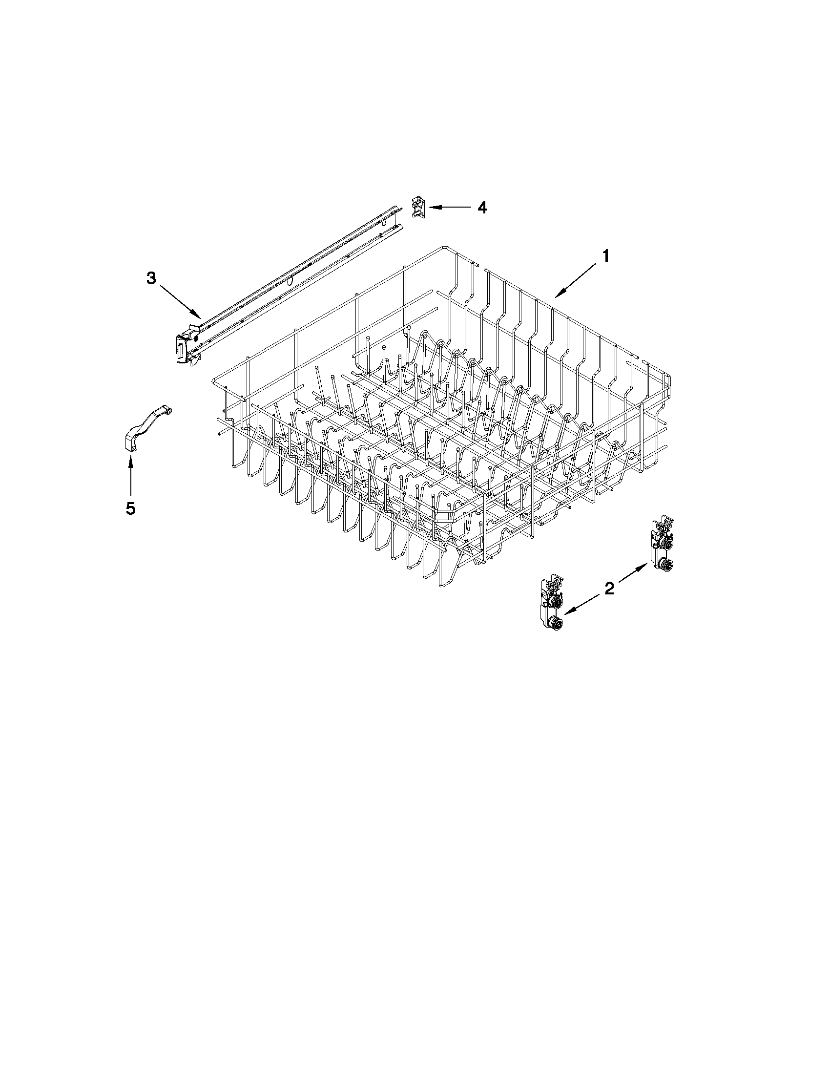 Upper rack and track parts