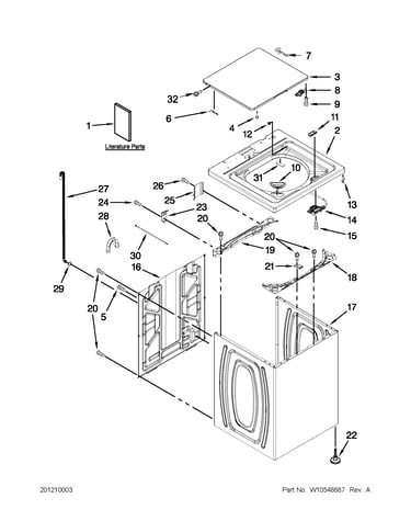 Top and cabinet parts