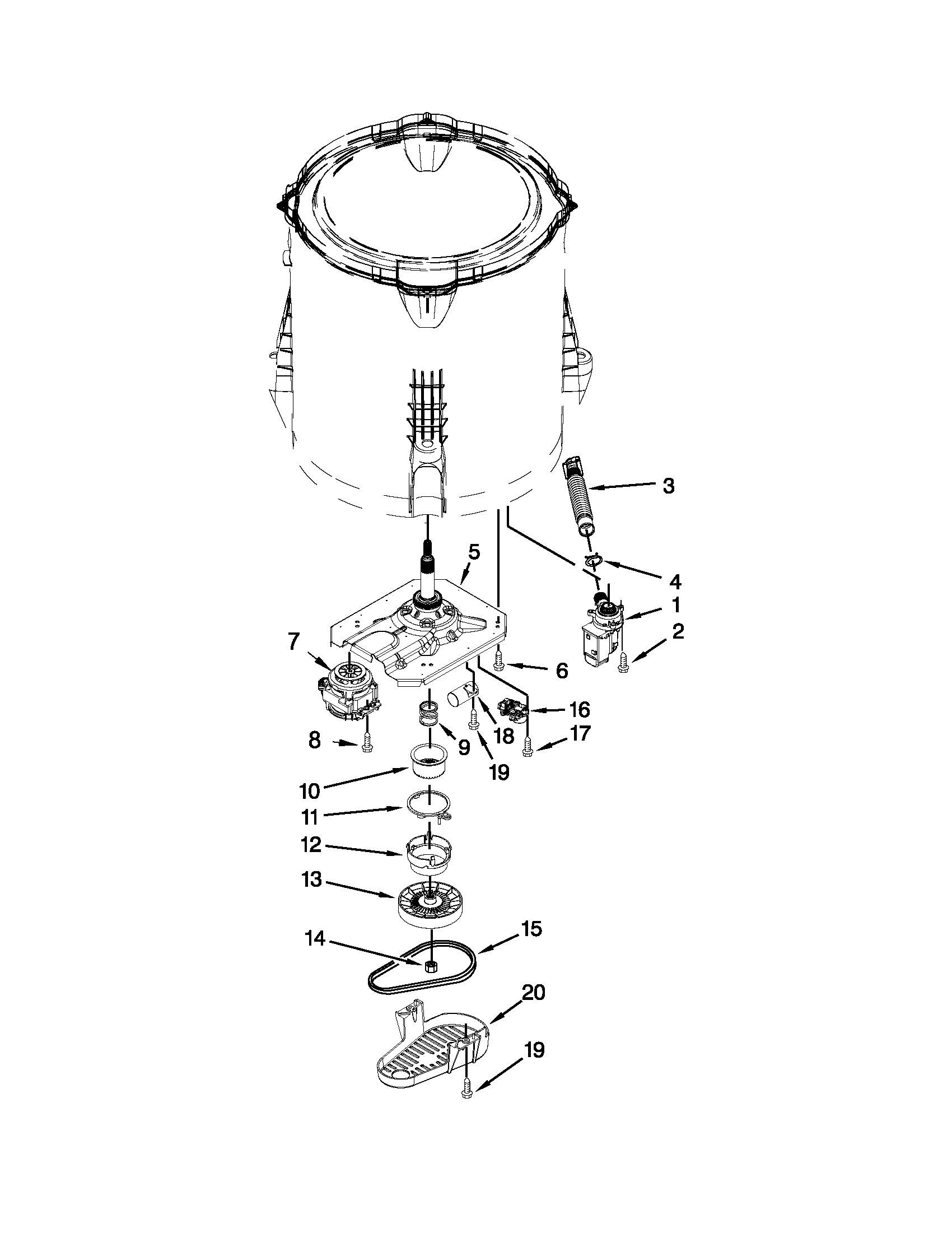 Gearcase, motor and pump parts