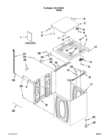 Top and cabinet parts