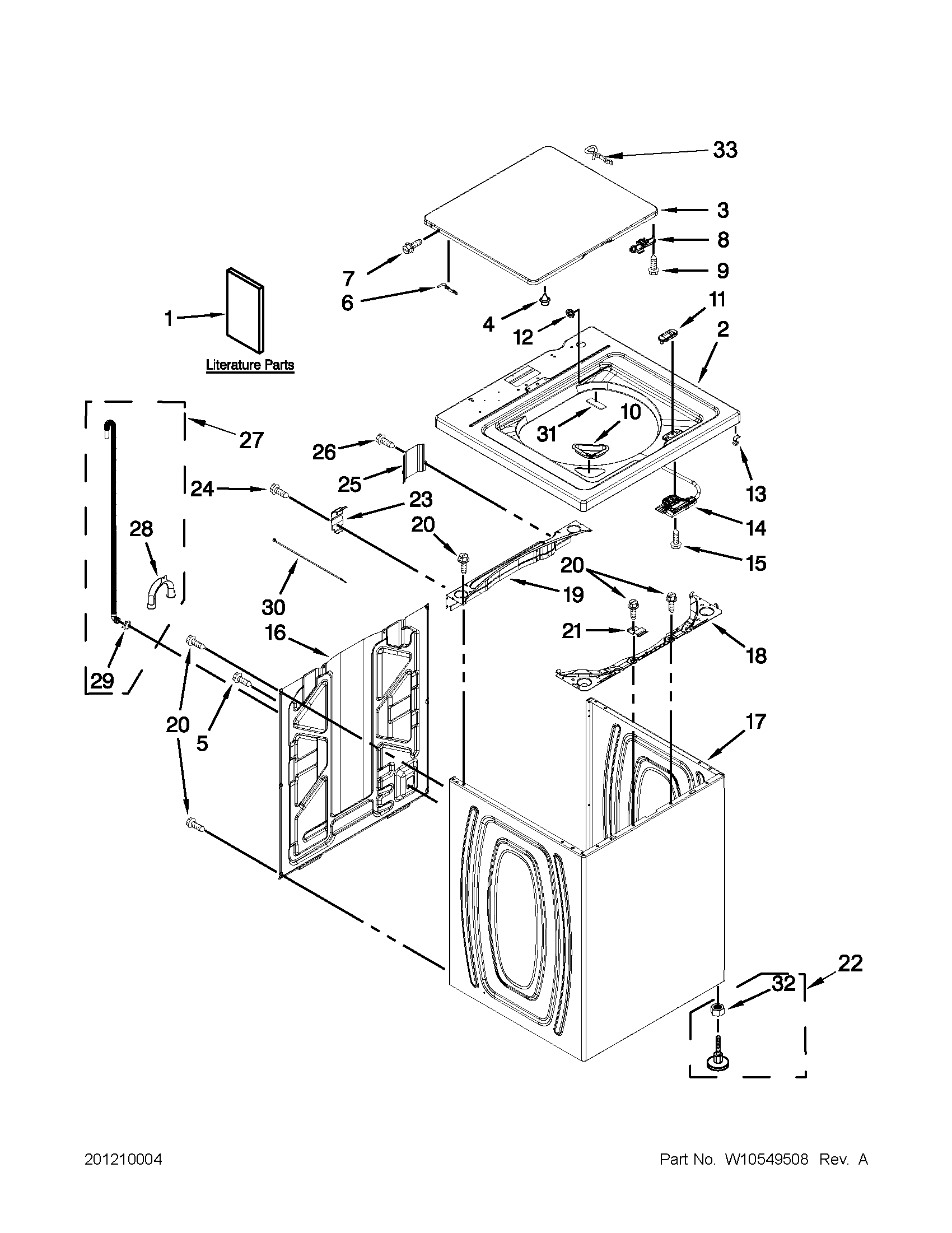 Top and cabinet parts