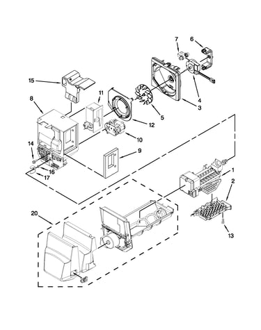 Motor and ice container parts