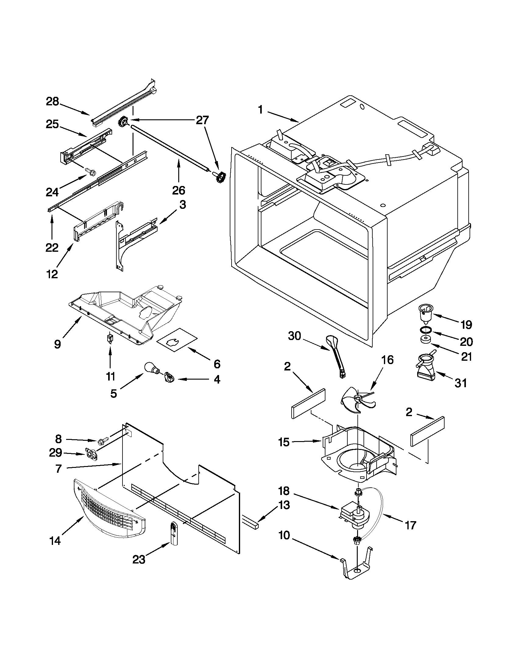 Freezer liner parts