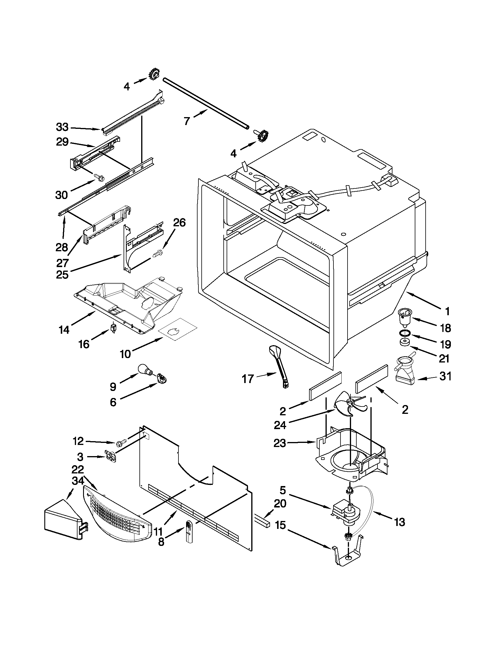 Freezer liner parts