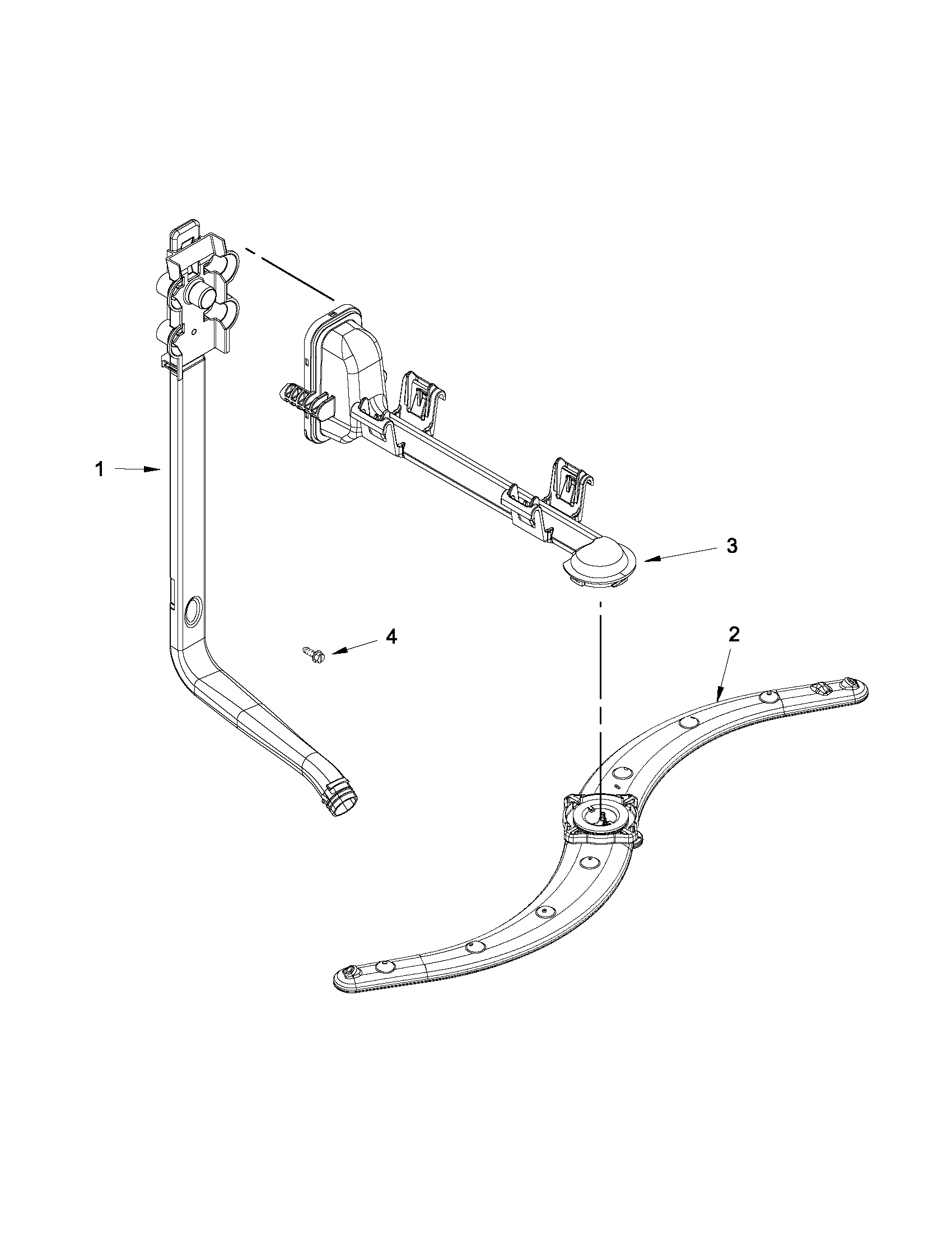 Upper wash and rinse parts
