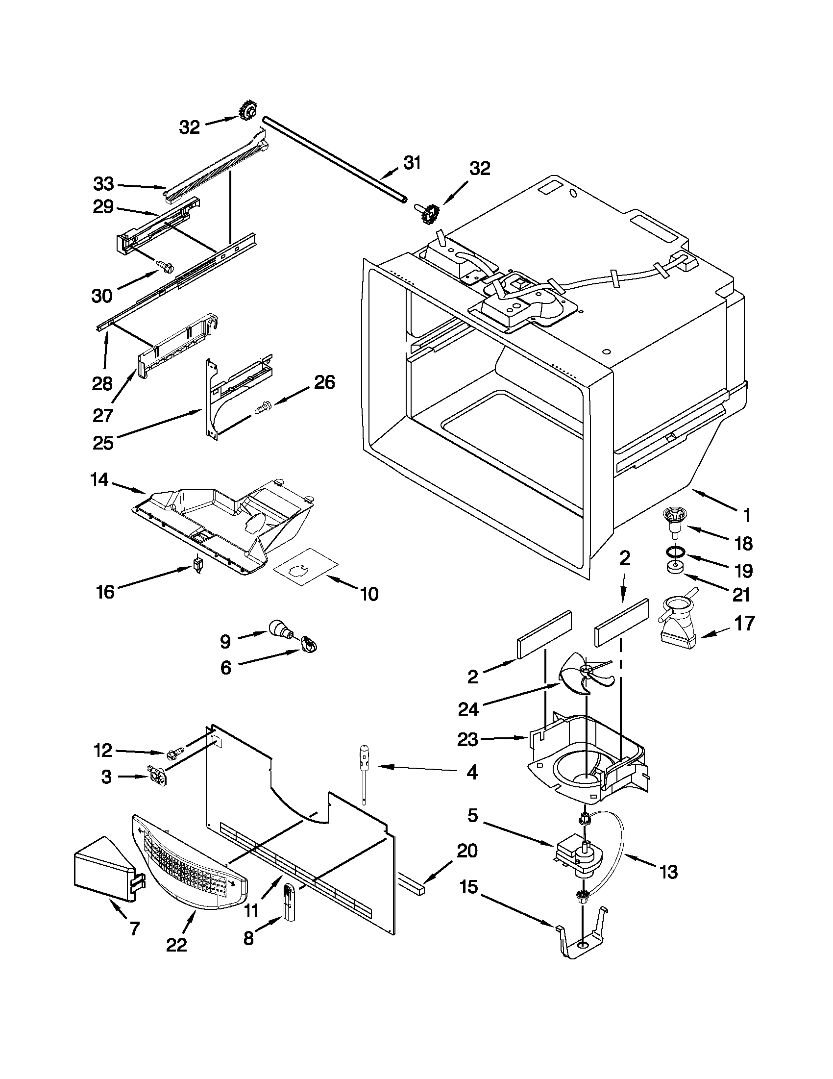 Freezer liner parts