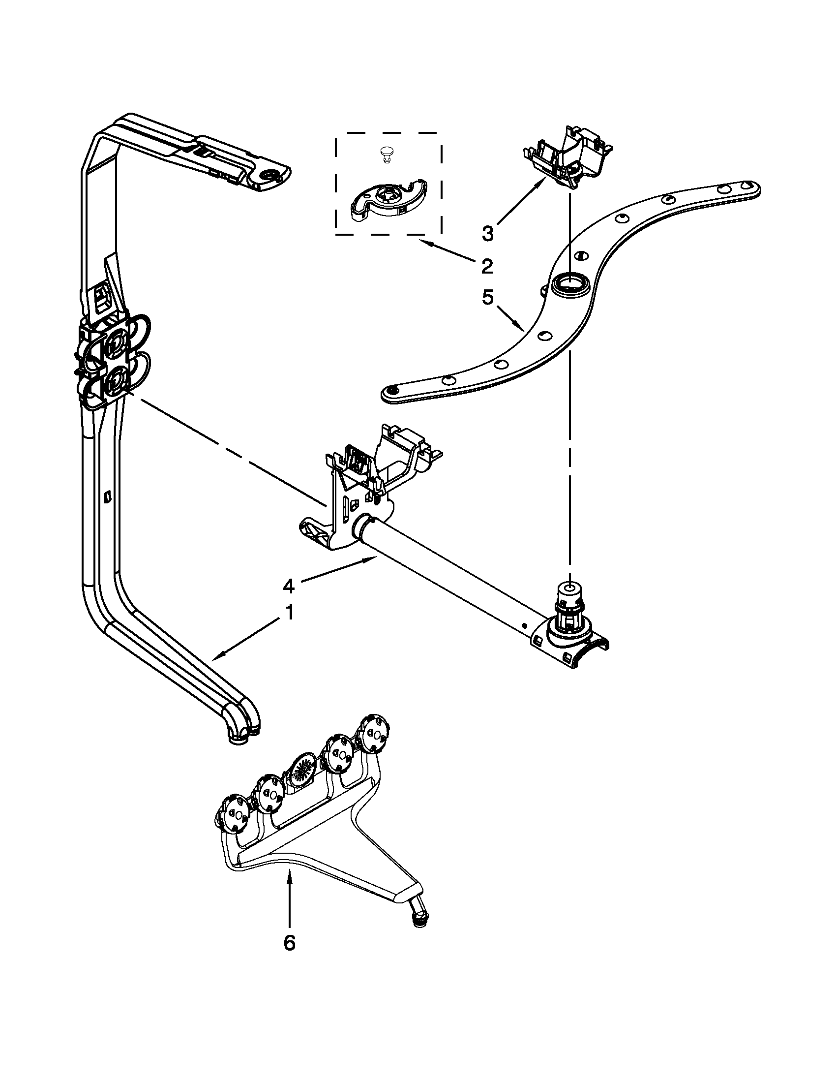 Upper wash and rinse parts