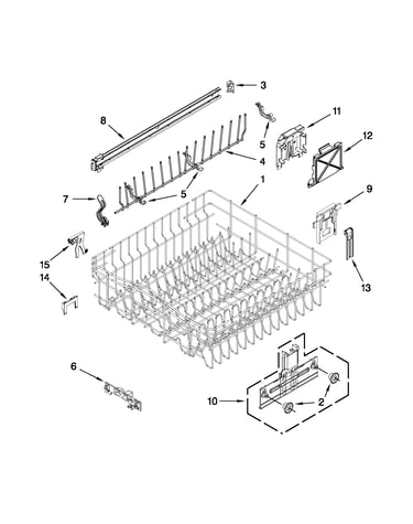 Upper rack and track parts