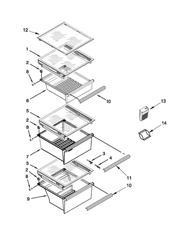 Refrigerator shelf parts