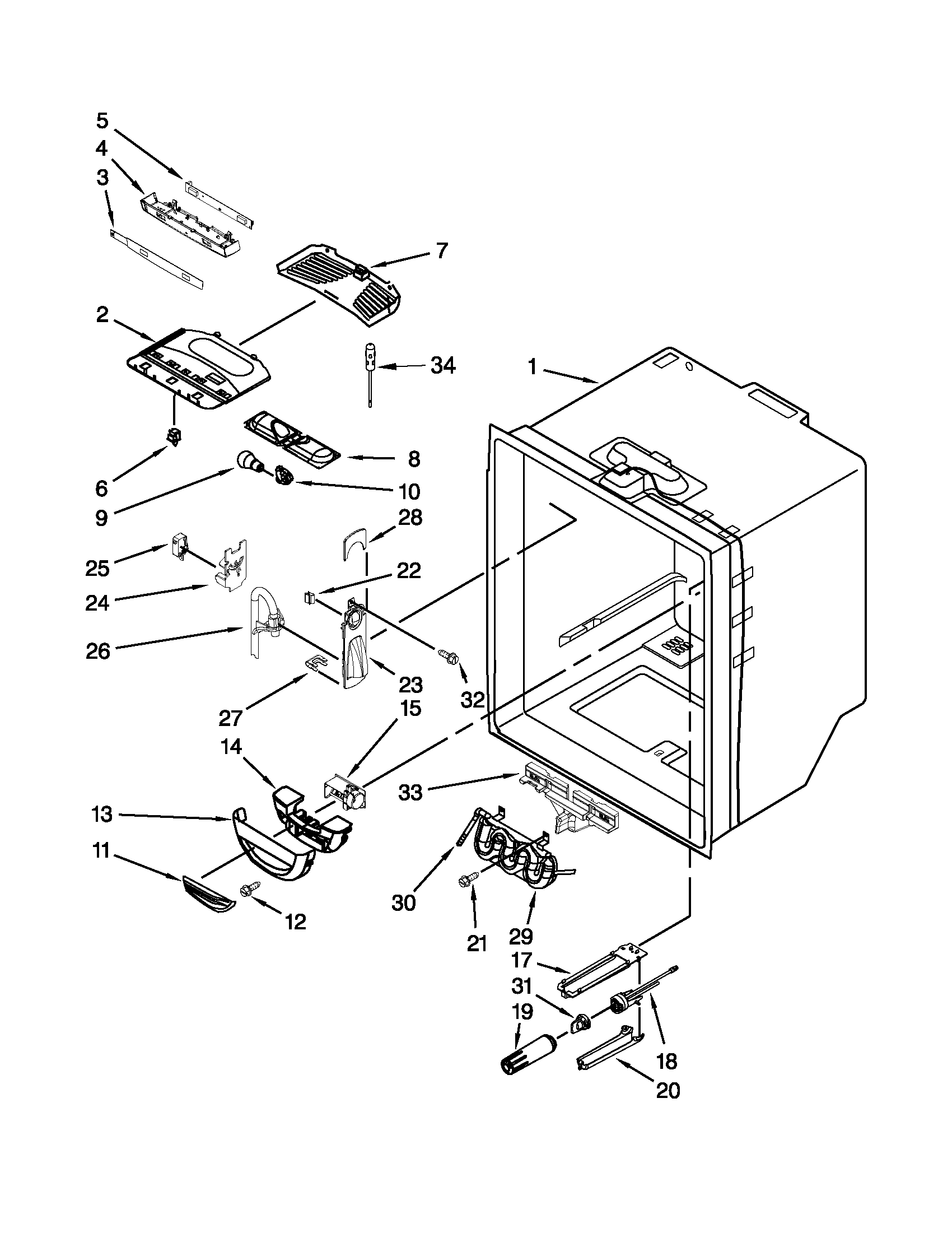 Refrigerator liner parts