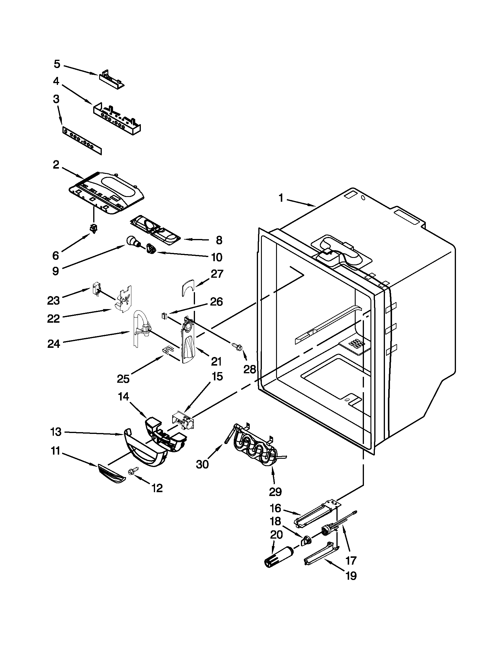 Refrigerator liner parts