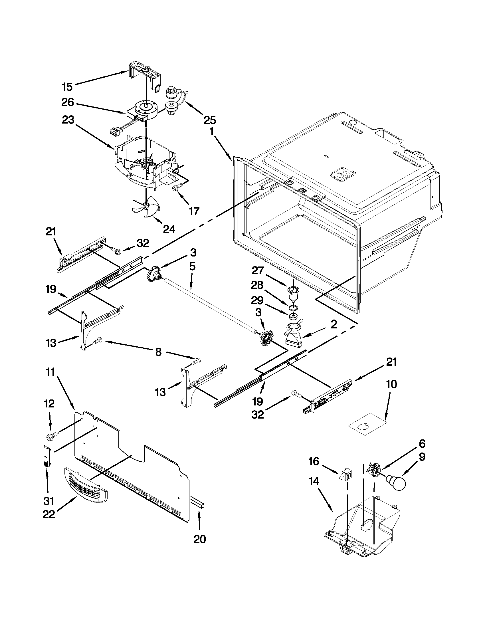 Freezer liner parts