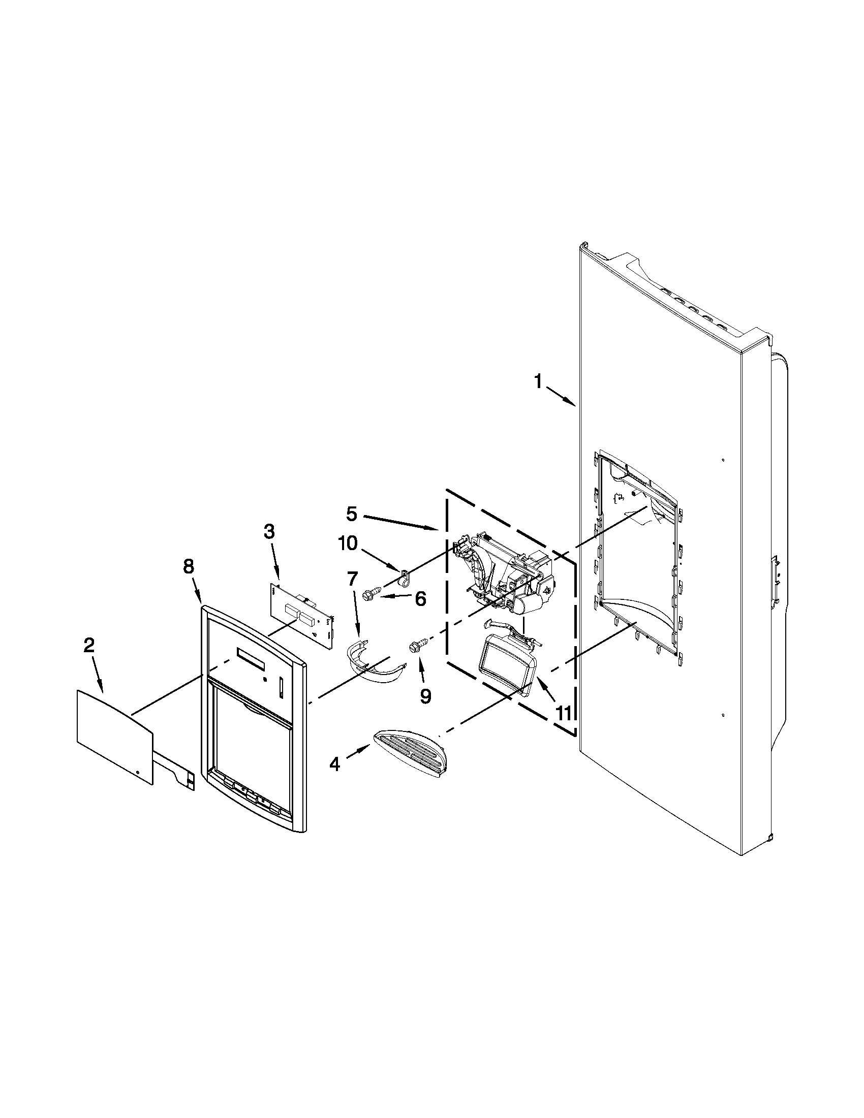 Dispenser front parts