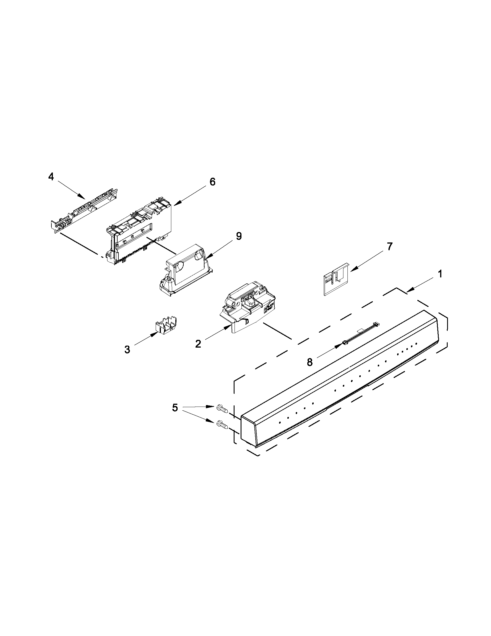 Control panel and latch parts