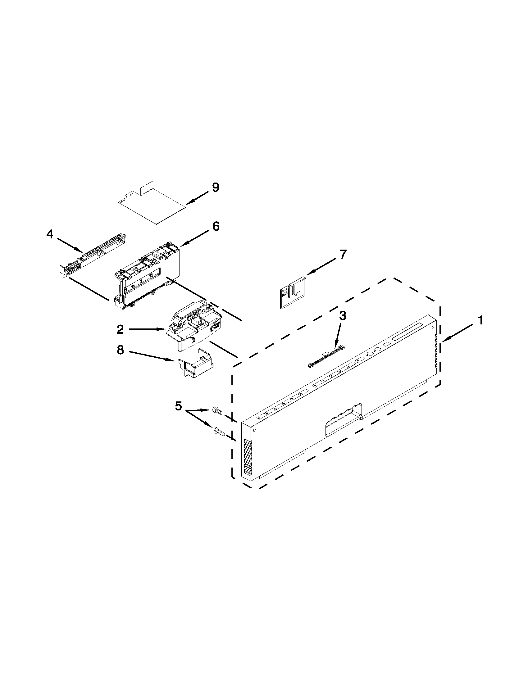 Control panel and latch parts