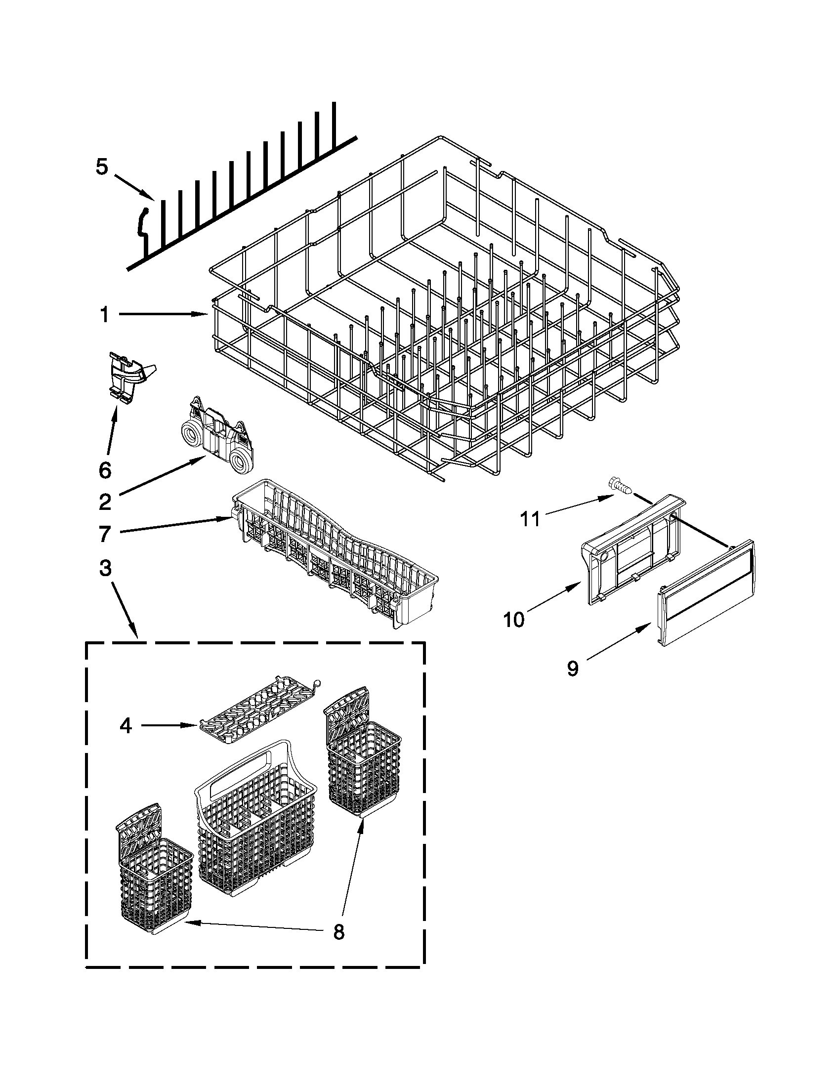 Lower rack parts
