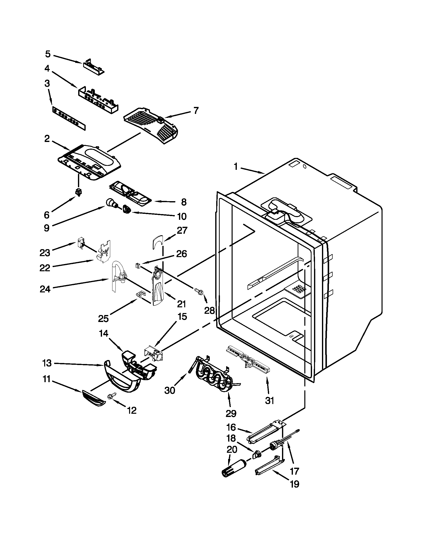 Refrigerator liner parts