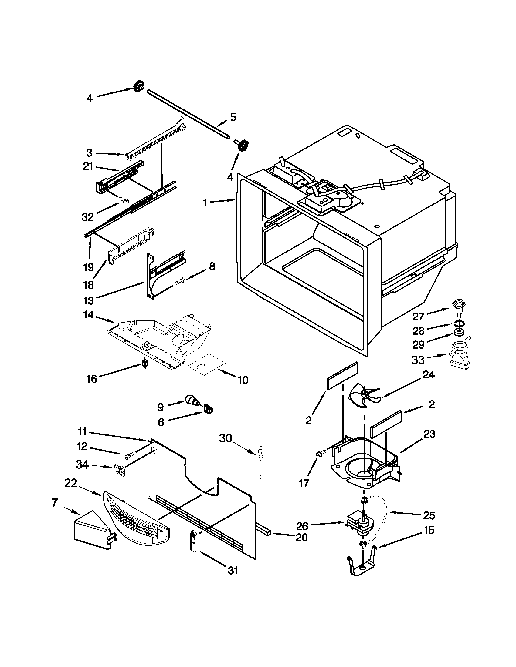 Freezer liner parts