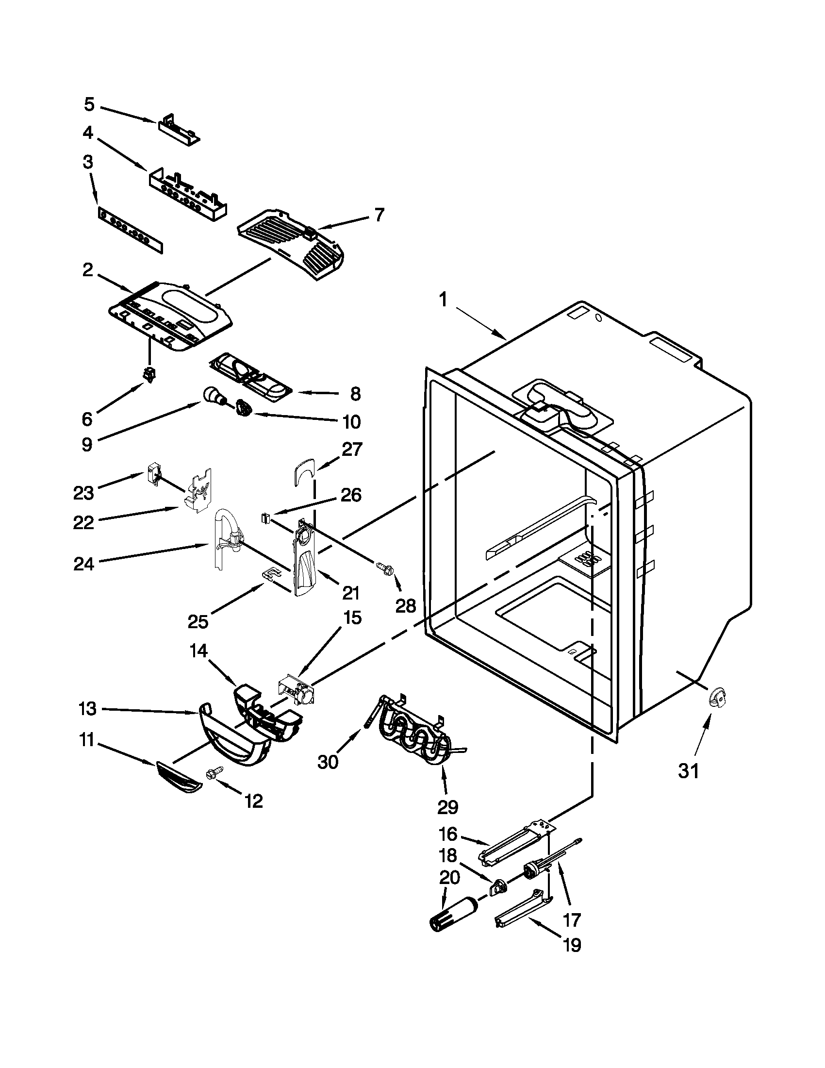 REFRIGERATOR LINER PARTS