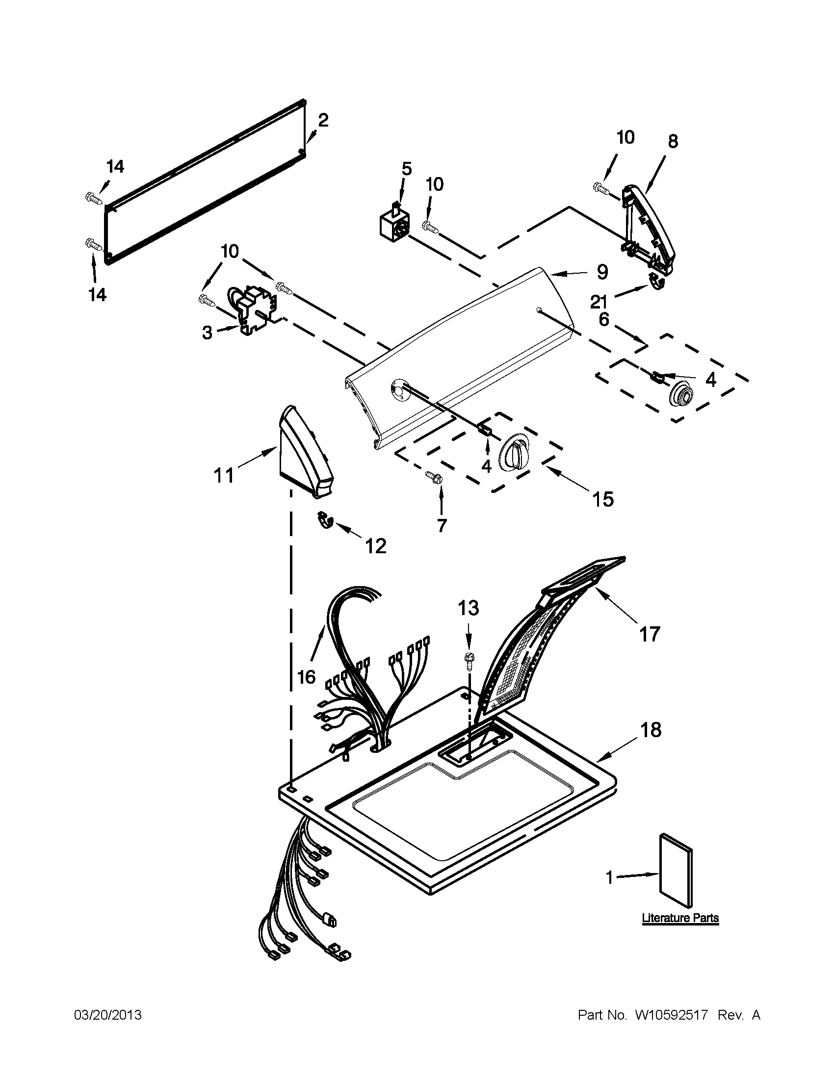Top and console parts