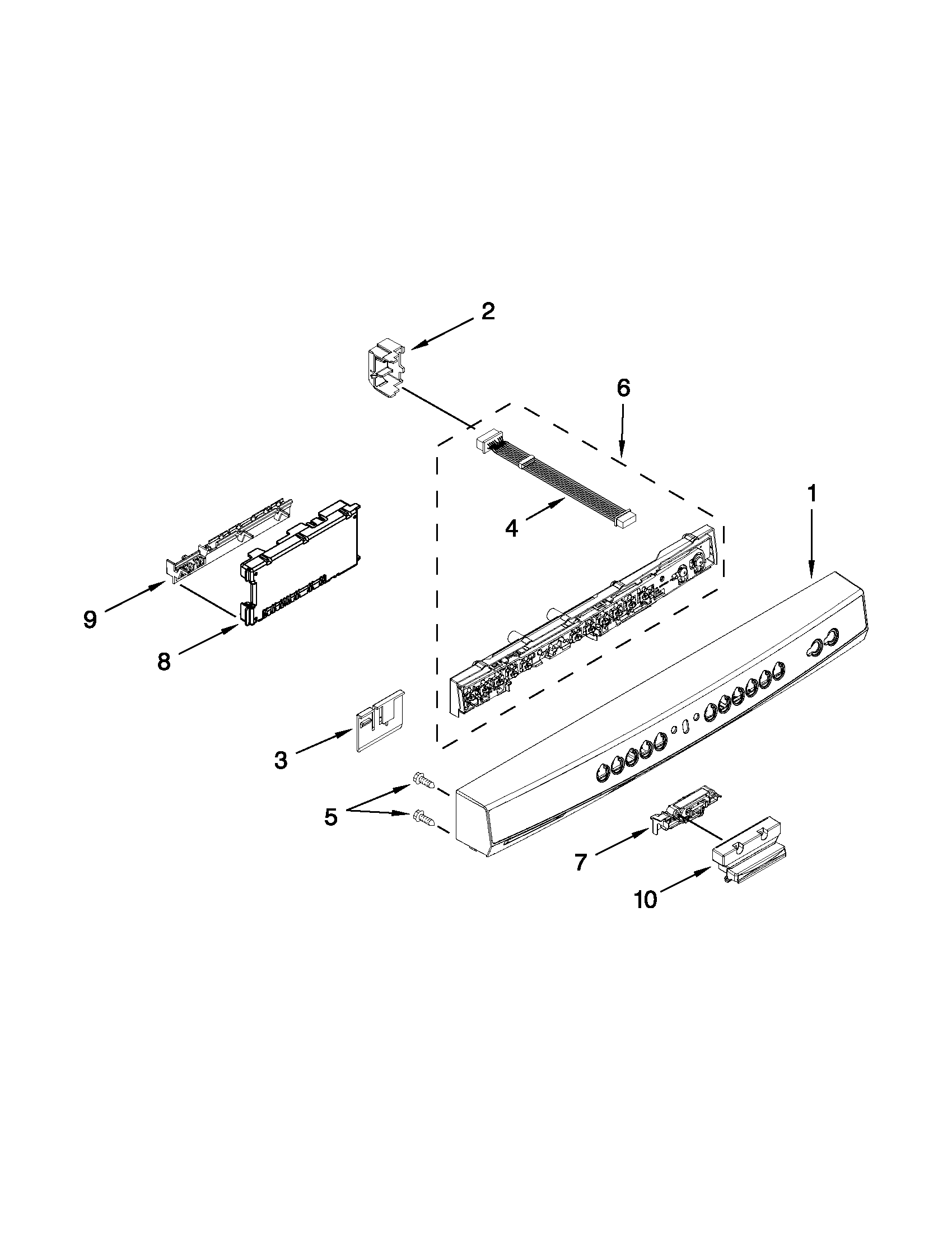 Control panel and latch parts