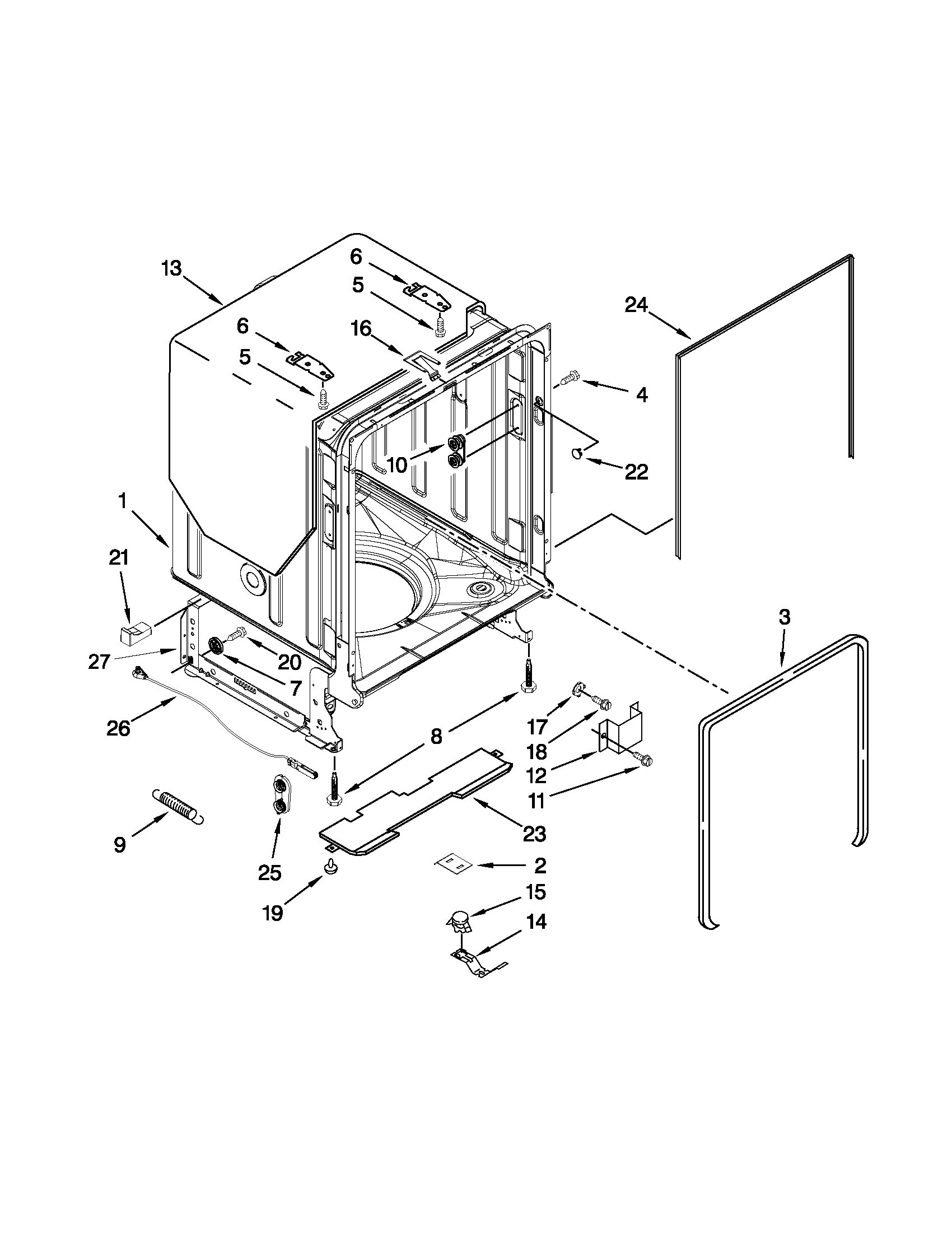 TUB AND FRAME PARTS