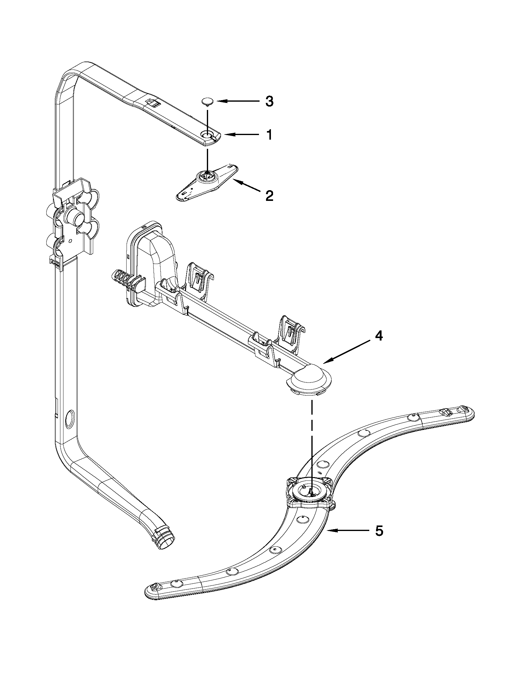 Upper wash and rinse parts