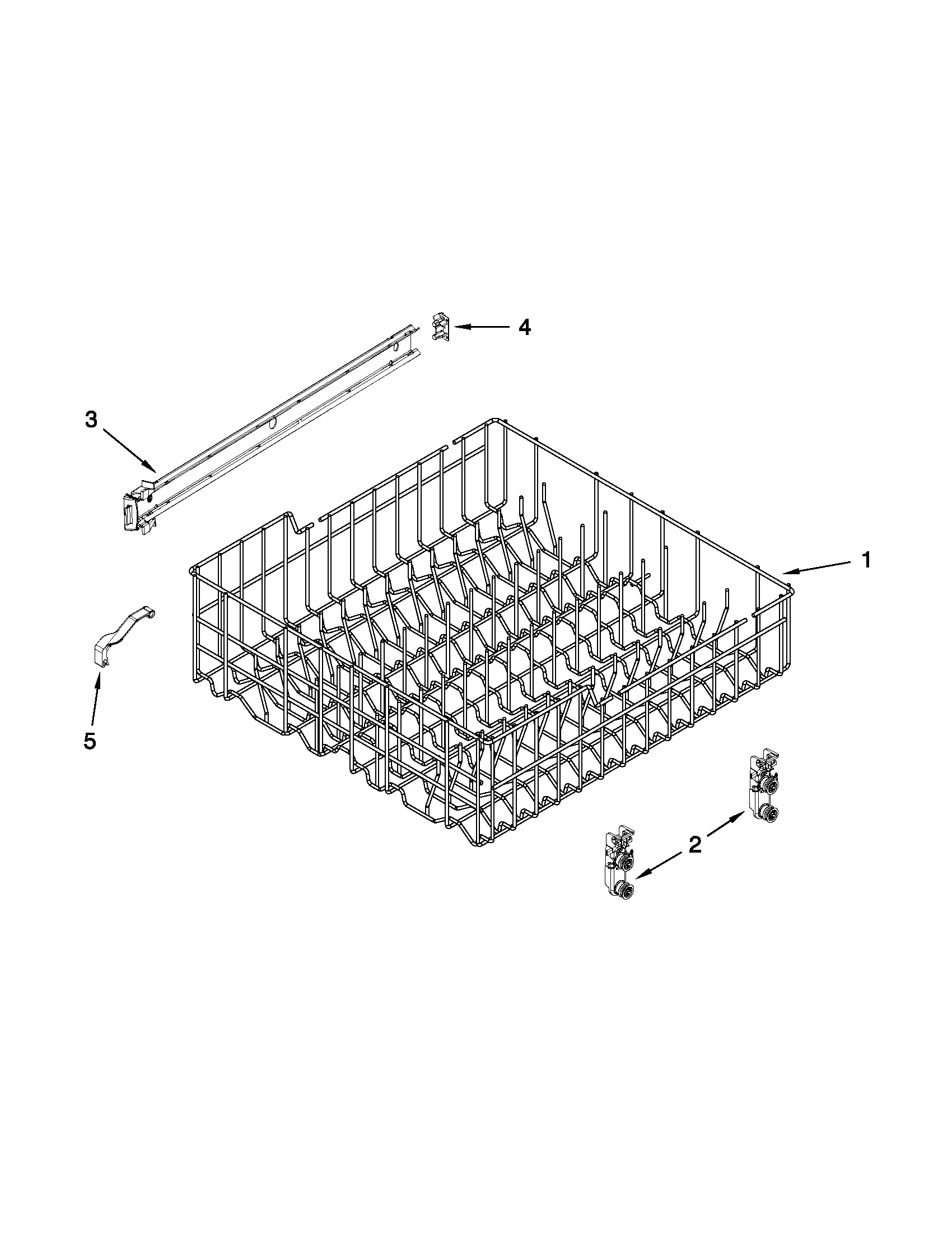 Upper rack and track parts