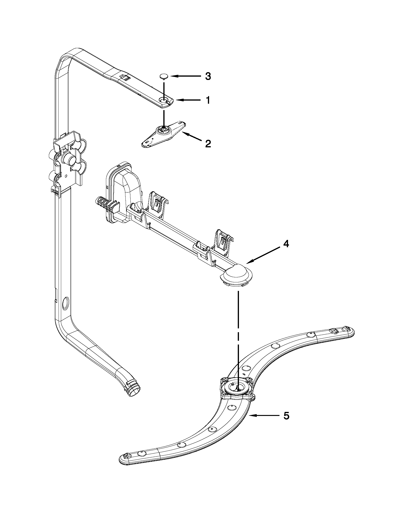 Upper wash and rinse parts