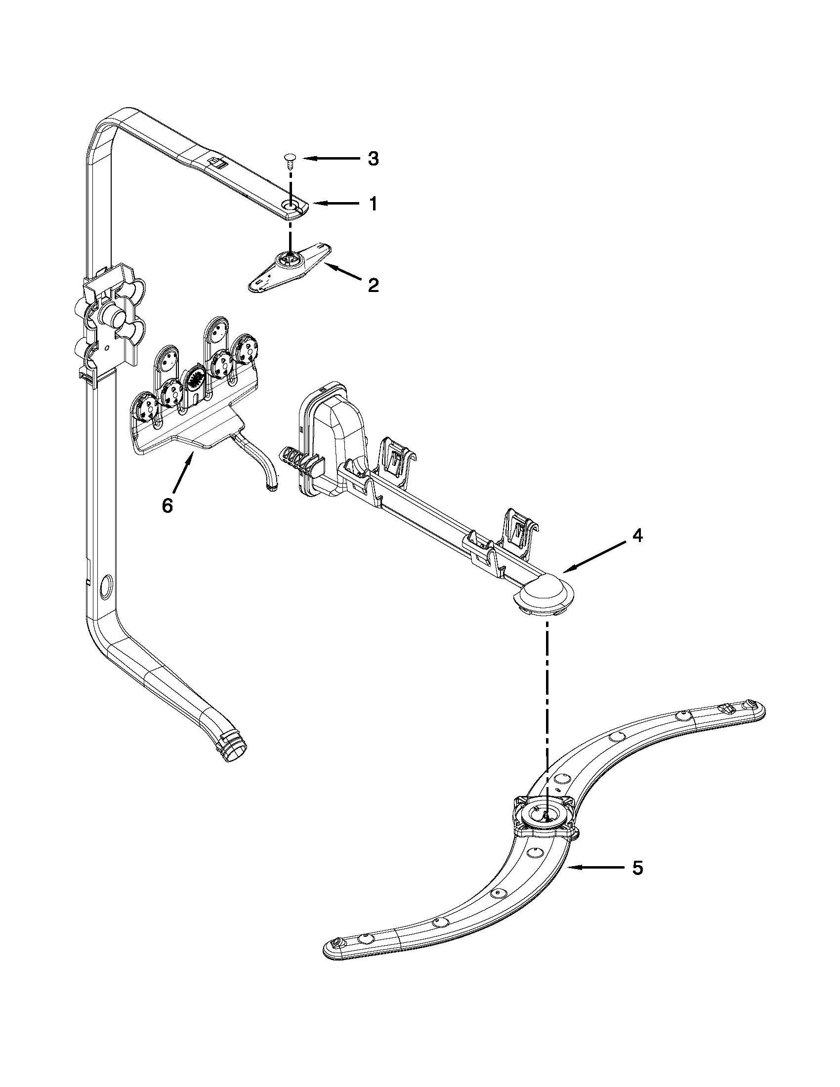 Upper wash and rinse parts