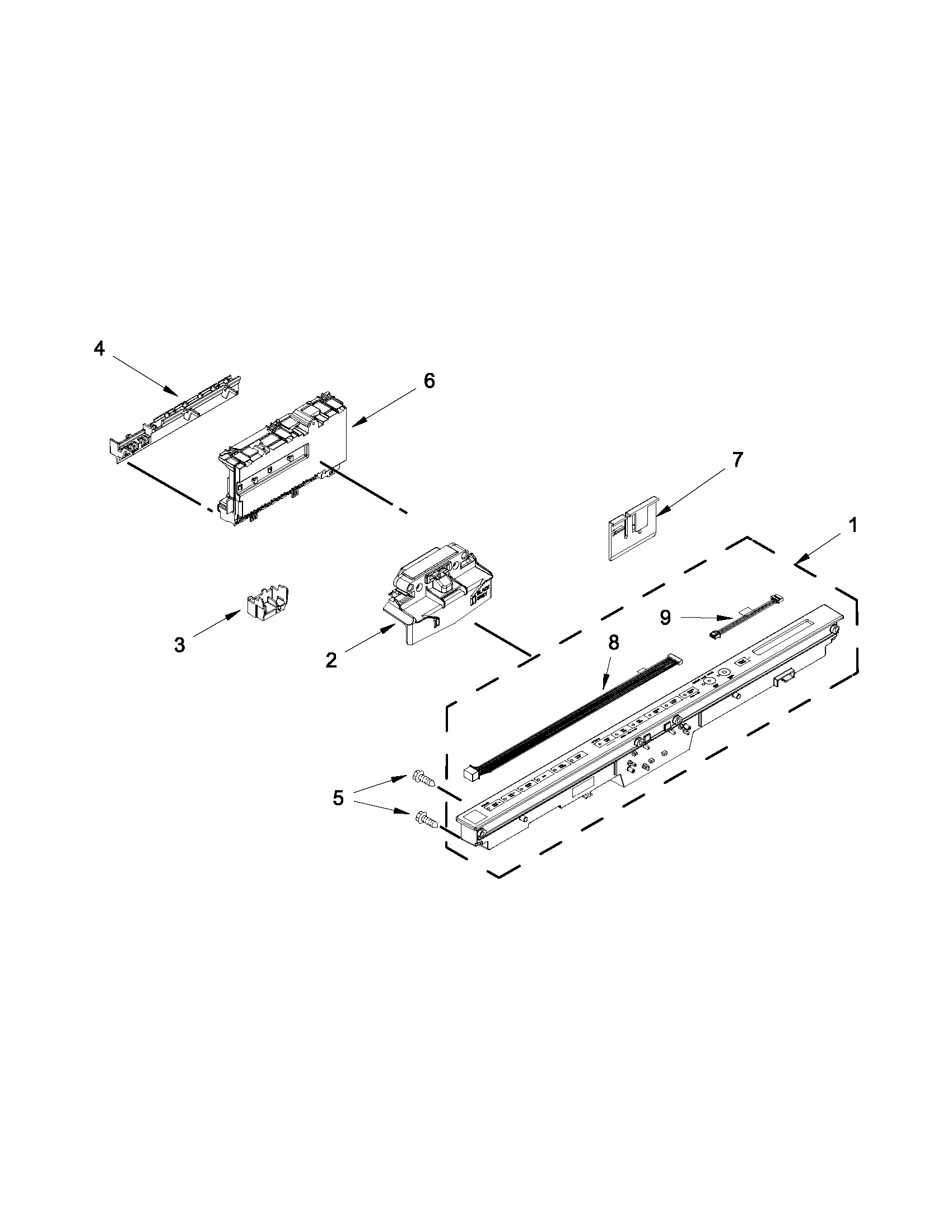 Control panel and latch parts