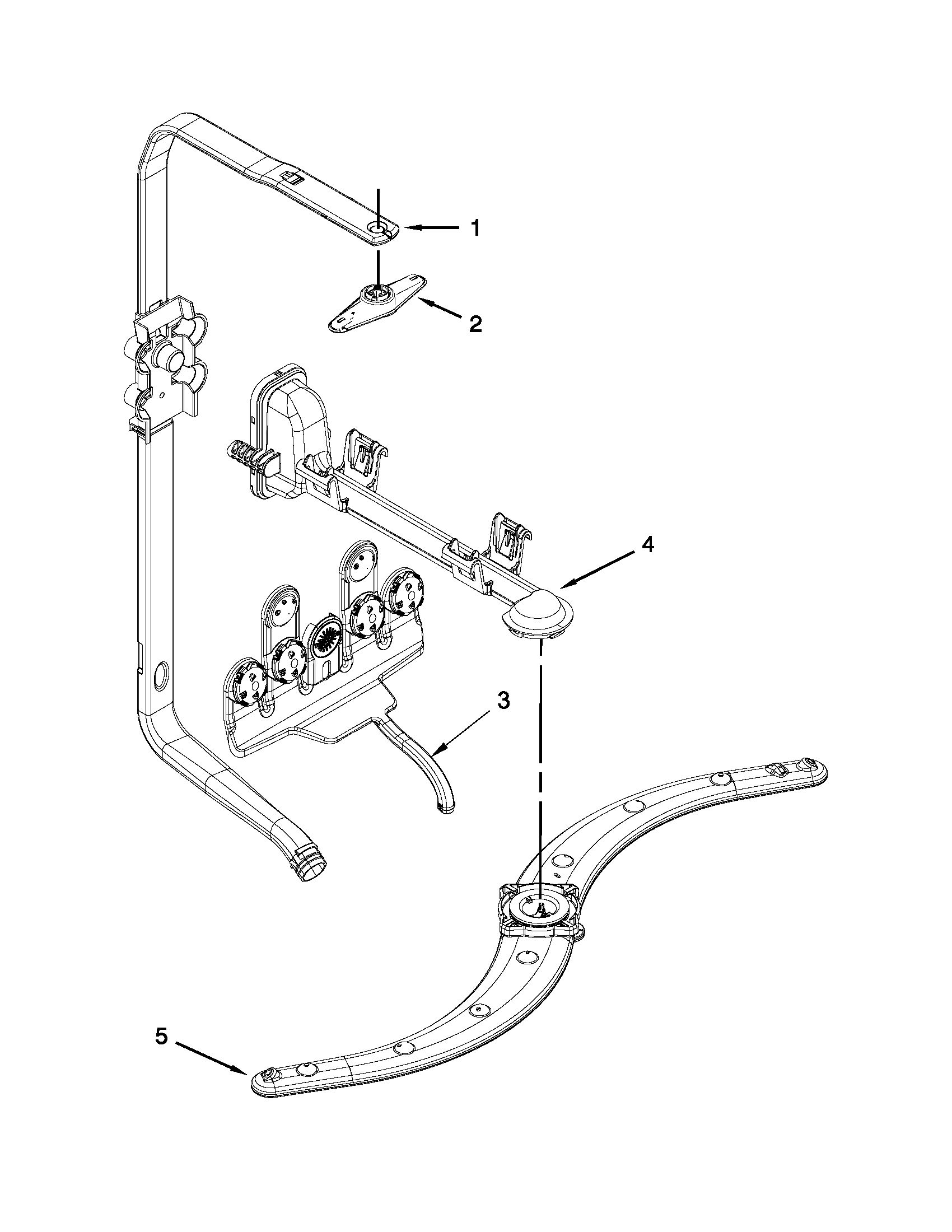Upper wash and rinse parts